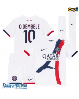 Paris Saint-Germain Ousmane Dembele #10 Echipament de Fotbal Replică 2025-26 Copii Deplasare (+ Șorturi)